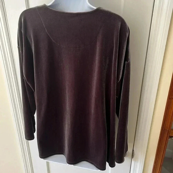 J.Jill Velvety Top Pullover Shirt Women’s Large Brown Silvery Holiday Party - Picture 4 of 16